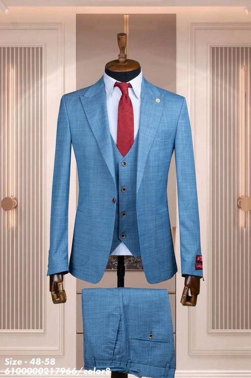 Slim Fit Pak Heren Blauw