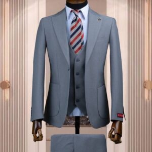 Costume homme coupe slim gris clair