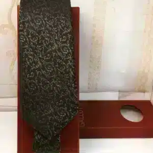 Groene textuur stropdas met gouden accenten
