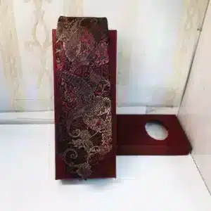 Bordeauxrode en gouden jacquard stropdas