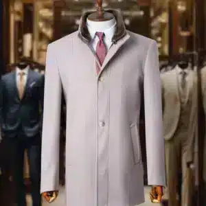 Beige Jacket met bontkraag