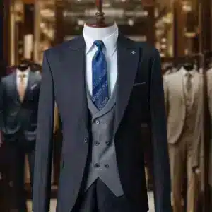 Het Navy Double-Breasted 3-delige pak