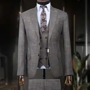 Grijs Glen Plaid 3-delig pak