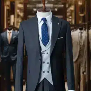 Dubbelrijs vest driedelig pak