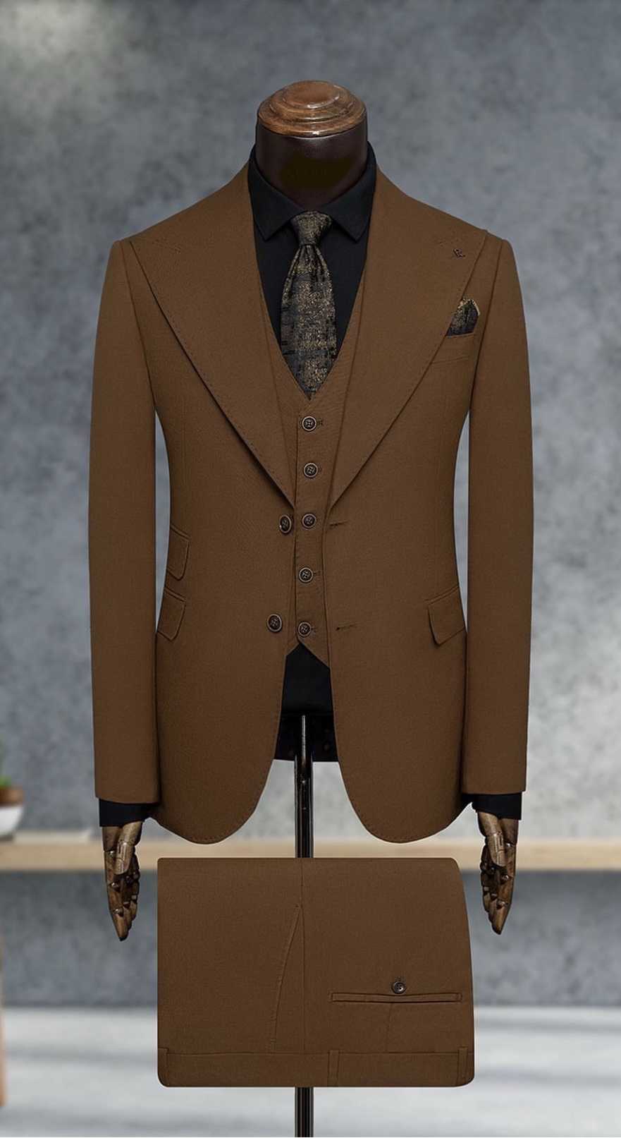 beige pak heren