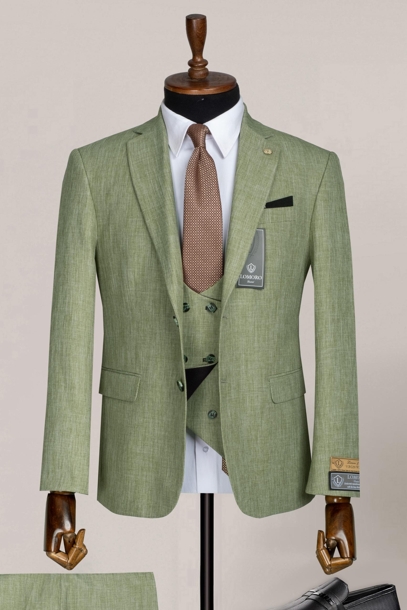 groen trouwpak